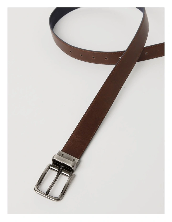 Reversible Suede Belt in Navy image 6