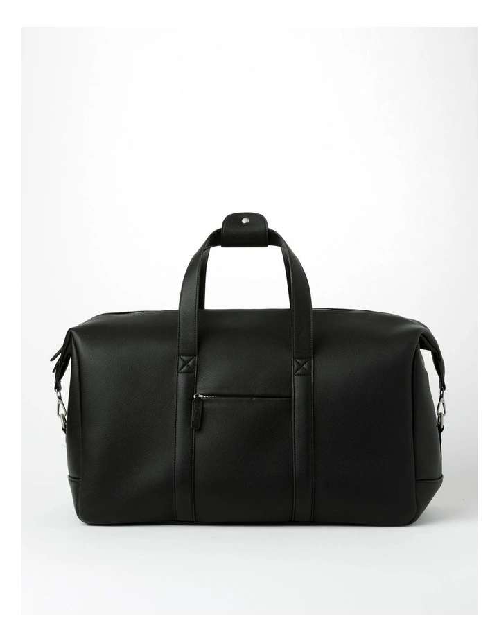 Luxe Pebbled PU Weekender in Black image 1