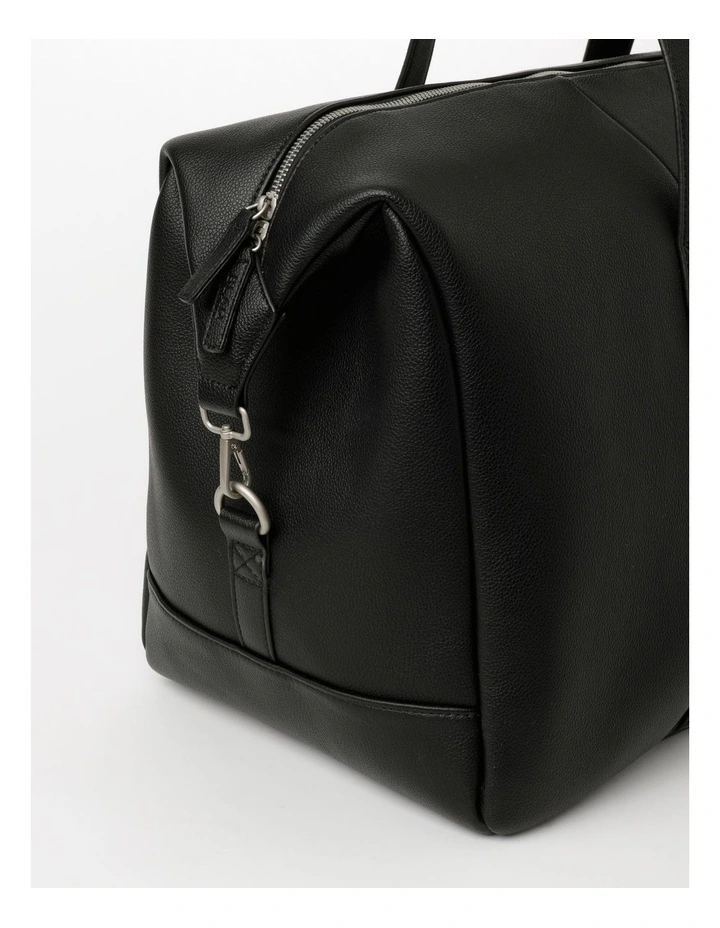 Luxe Pebbled PU Weekender in Black image 4