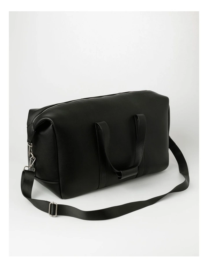 Luxe Pebbled PU Weekender in Black image 6