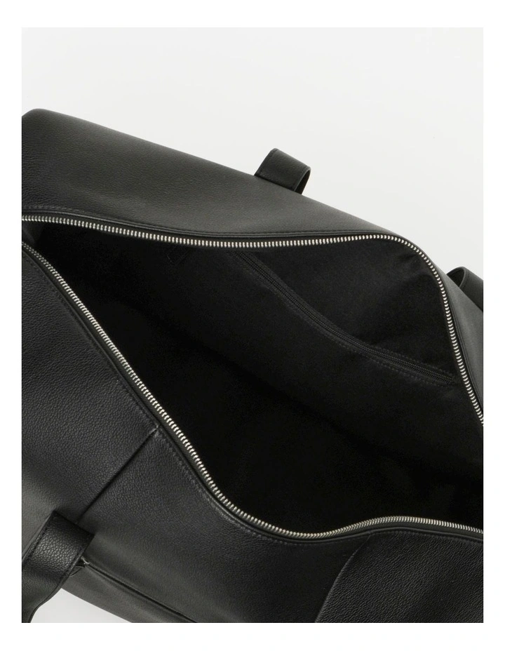 Luxe Pebbled PU Weekender in Black image 7