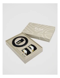 Sock & Belt Gift Set Black