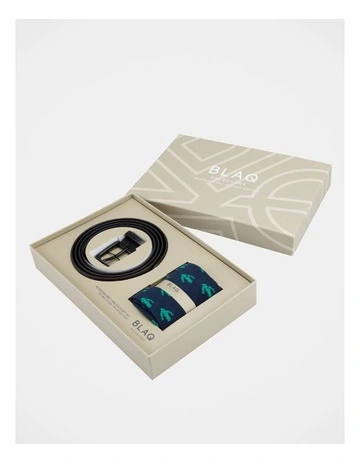Sock & Belt Gift Set Brown