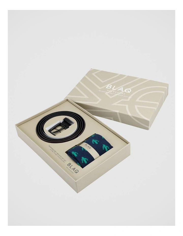 Sock & Belt Gift Set Brown image 1