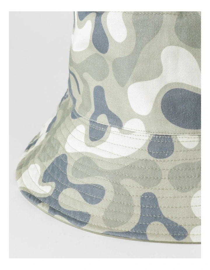 Reversible Bucket Hat with Removable Drawstring in Multi image 3