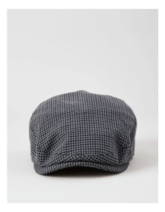 Driving Cap in Smaller Scale Houndstooth
