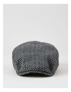 Driving Cap in Navy/Charcoal Check