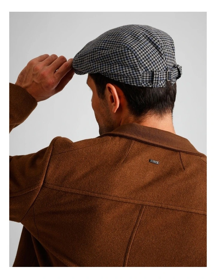 Driving Cap in Navy/Charcoal Check image 2