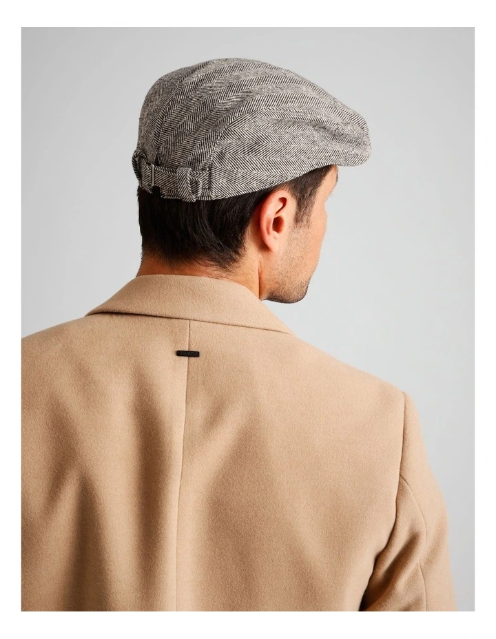 Driving Cap in Small Black Chevron image 2
