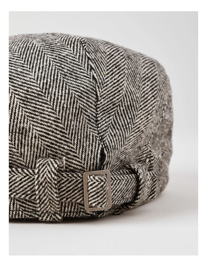Driving Cap in Small Black Chevron image 5
