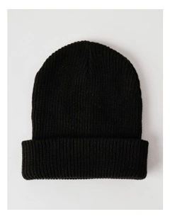 Essential Knit Beanie in Black