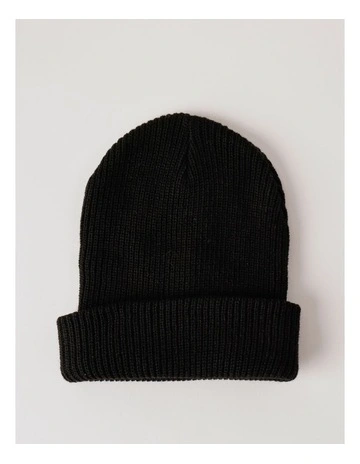 Essential Knit Beanie in Black