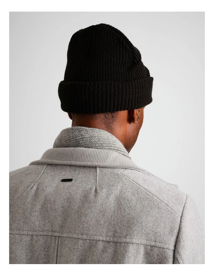 Essential Knit Beanie in Black image 2