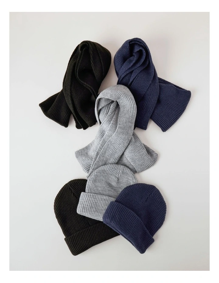 Essential Knit Beanie in Black image 5