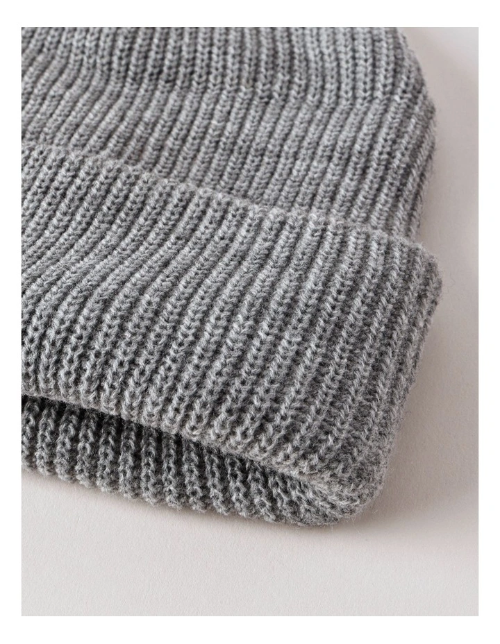 Essential Knit Beanie Grey image 3