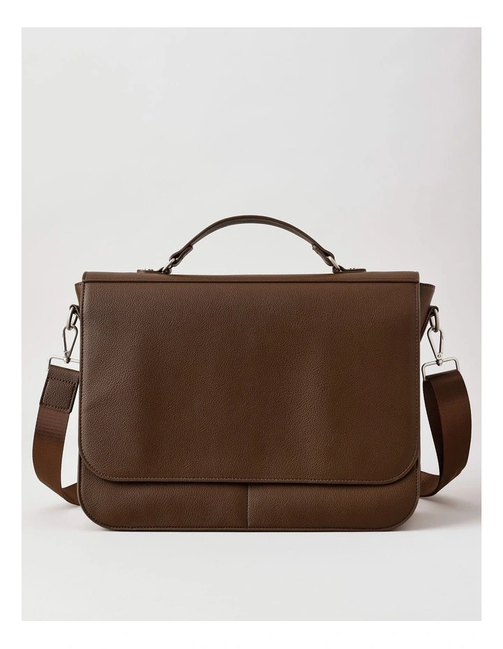 Luxe Pebbled Pu Messenger Bag in Brown image 1