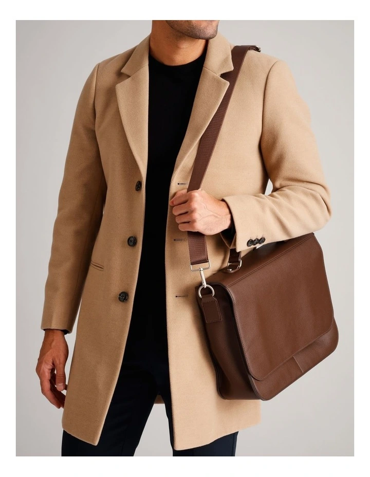 Luxe Pebbled Pu Messenger Bag in Brown image 2