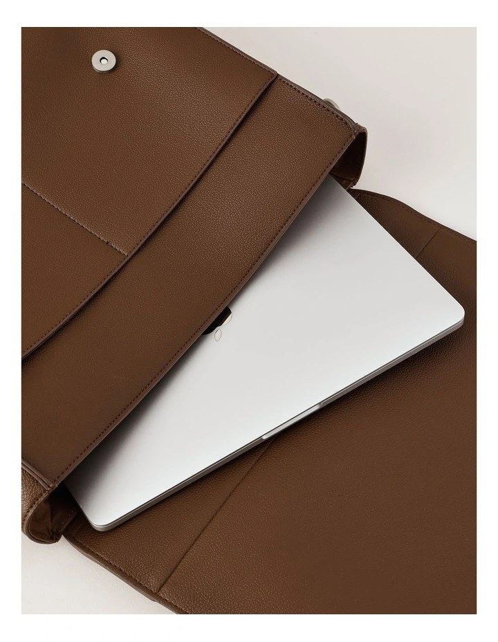 Luxe Pebbled Pu Messenger Bag in Brown image 3