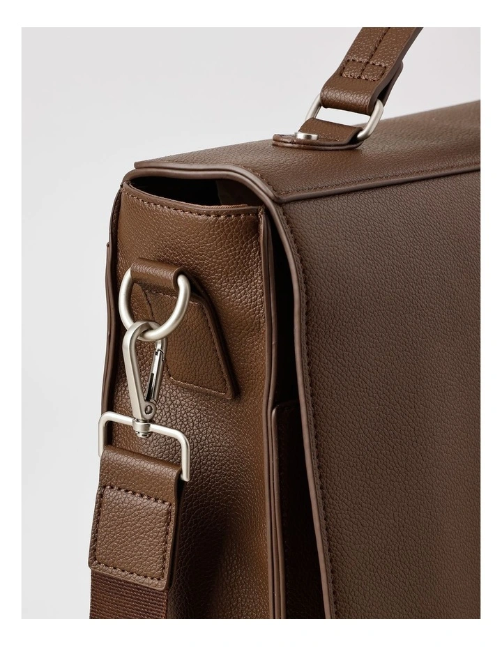 Luxe Pebbled Pu Messenger Bag in Brown image 4