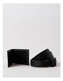 Wallet and Belt Gift Set Black