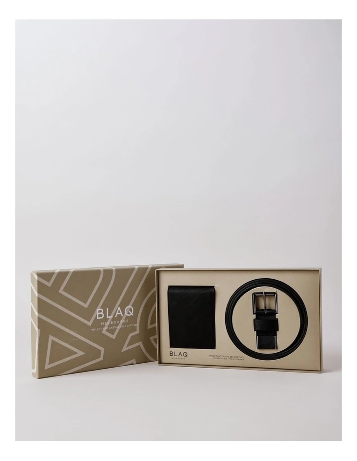 Wallet and Belt Gift Set Black image 5