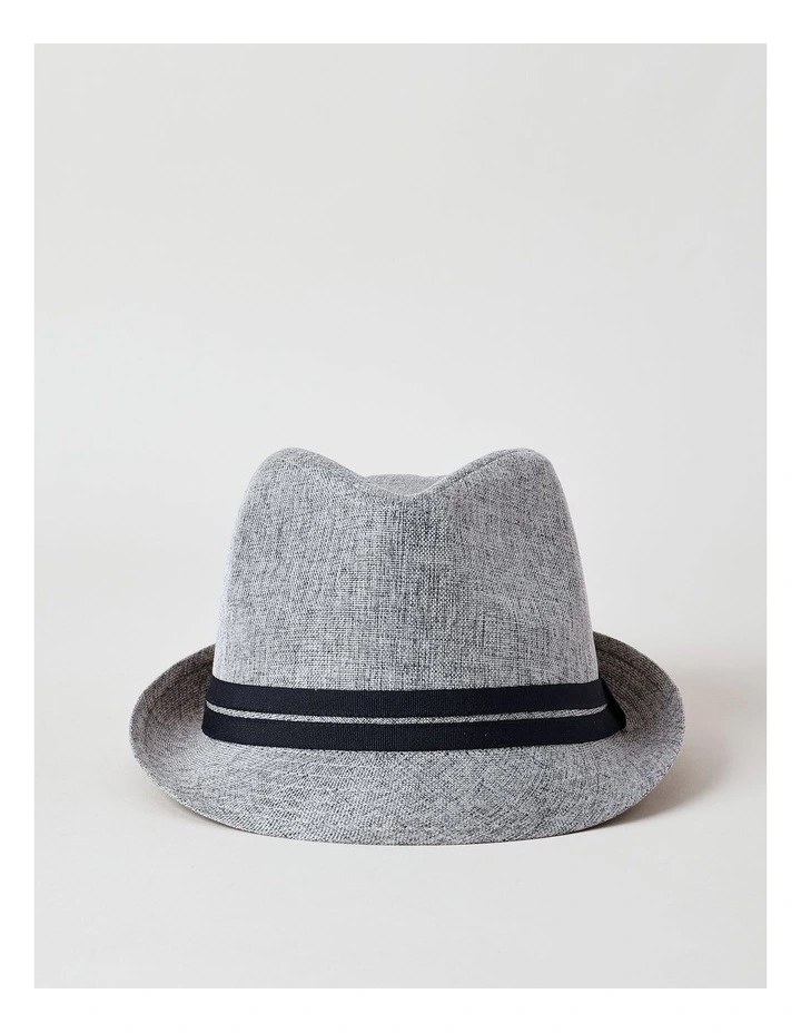 Woven Trilby Hat in Navy image 4
