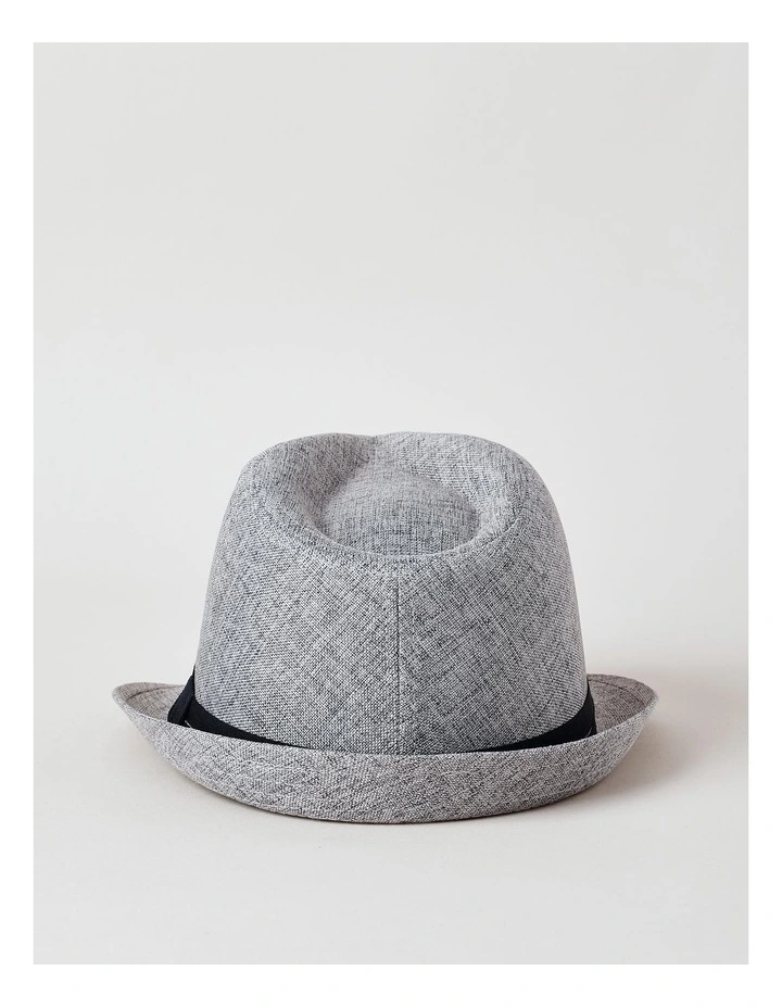 Woven Trilby Hat in Navy image 5