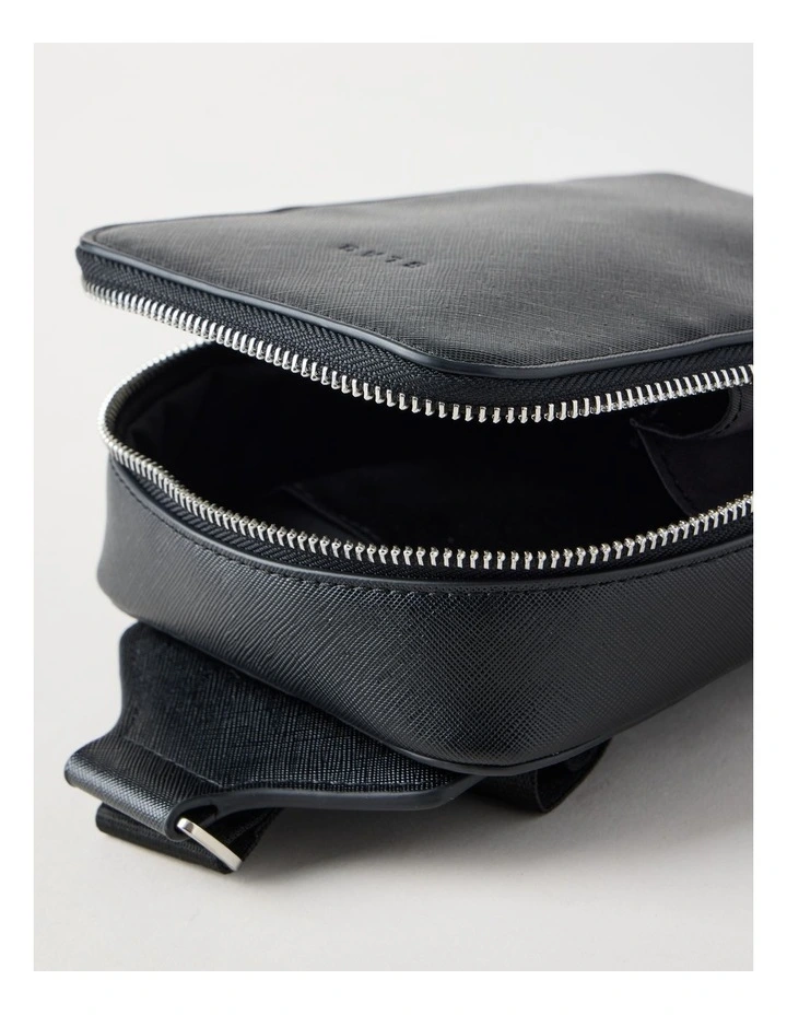 Saffiano Crossbody Bag in Black image 4