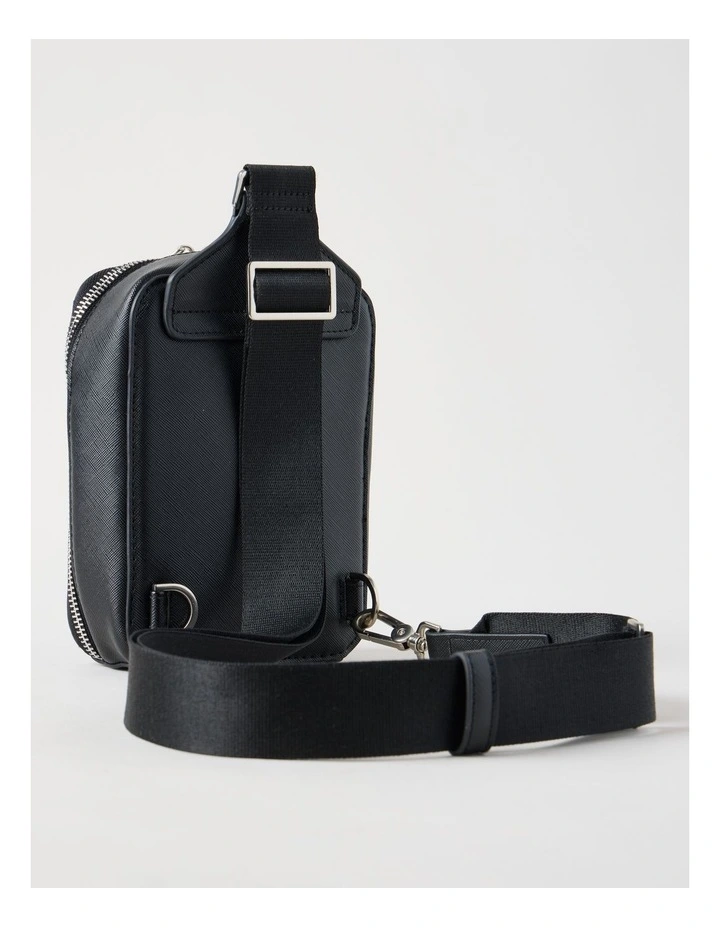 Saffiano Crossbody Bag in Black image 5