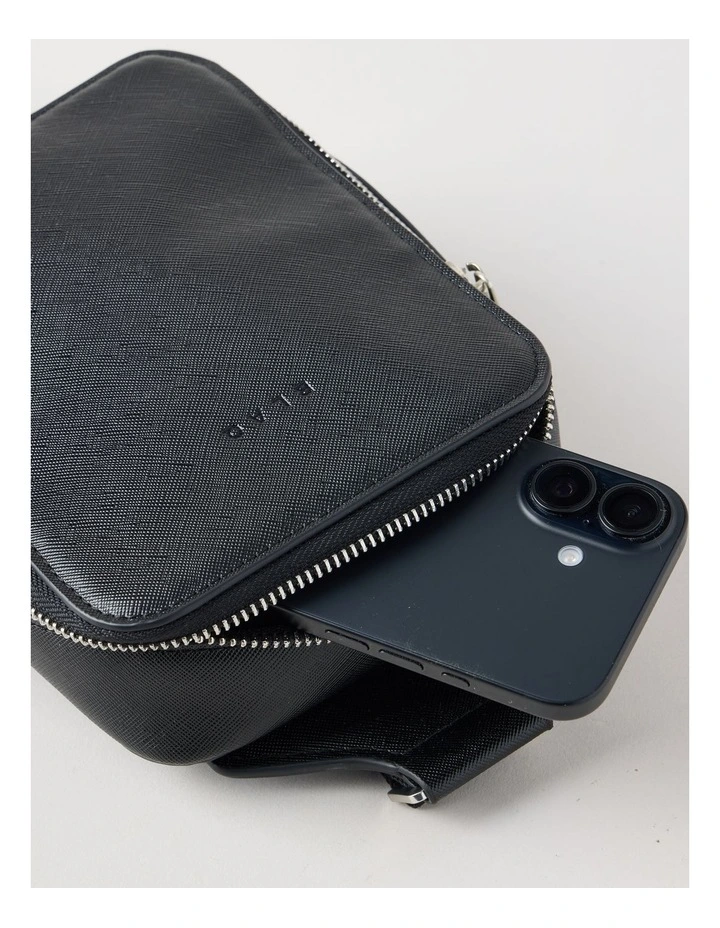 Saffiano Crossbody Bag in Black image 7