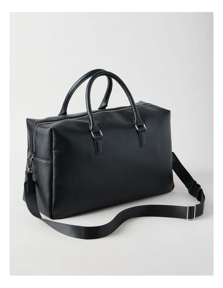 Saffiano Weekender Bag in Black image 3