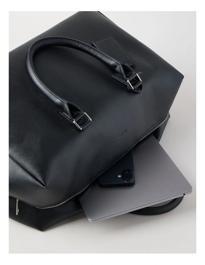Saffiano Weekender Bag in Black image 7
