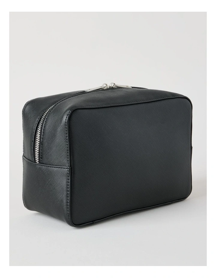 Saffiano Toiletry Bag in Black image 3