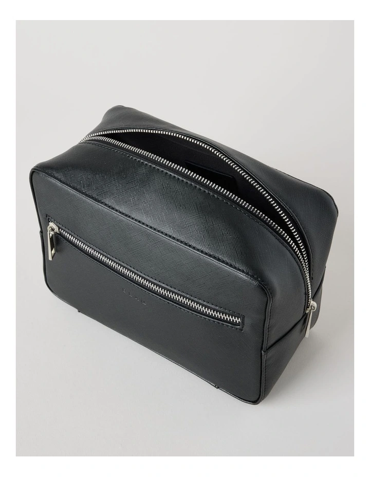 Saffiano Toiletry Bag in Black image 5