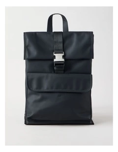 Rubberised Backpack Bag in Black