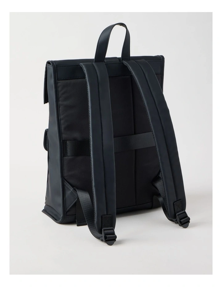 Rubberised Backpack Bag in Black image 4