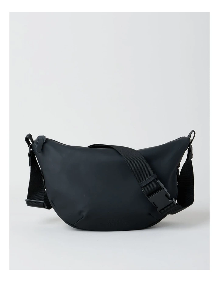 Rubberised Crossbody Bag in Black image 1