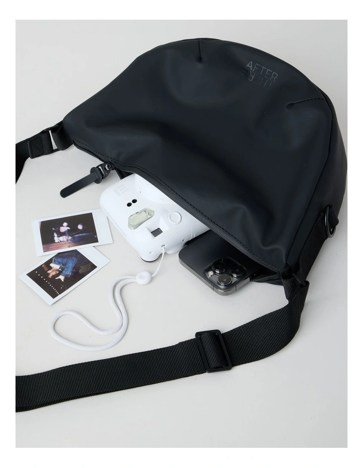 Rubberised Crossbody Bag in Black image 3