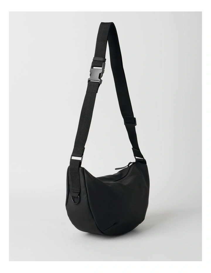 Rubberised Crossbody Bag in Black image 4