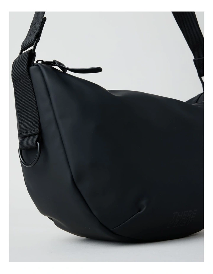 Rubberised Crossbody Bag in Black image 5