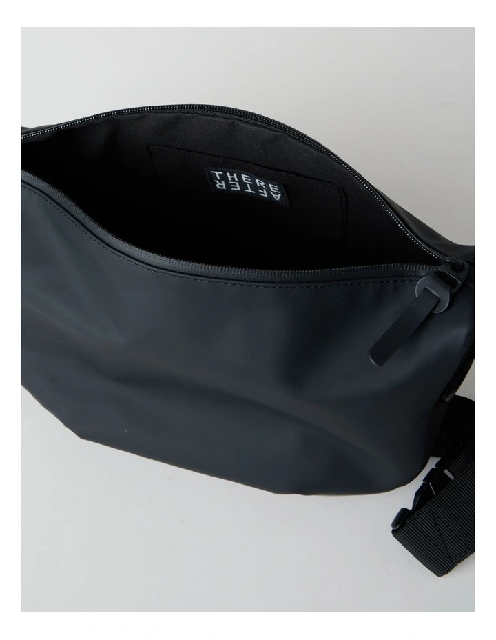 Rubberised Crossbody Bag in Black image 6