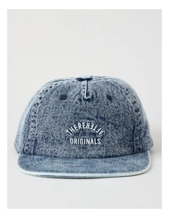 4 Panel Flat Brim Cap in Denim