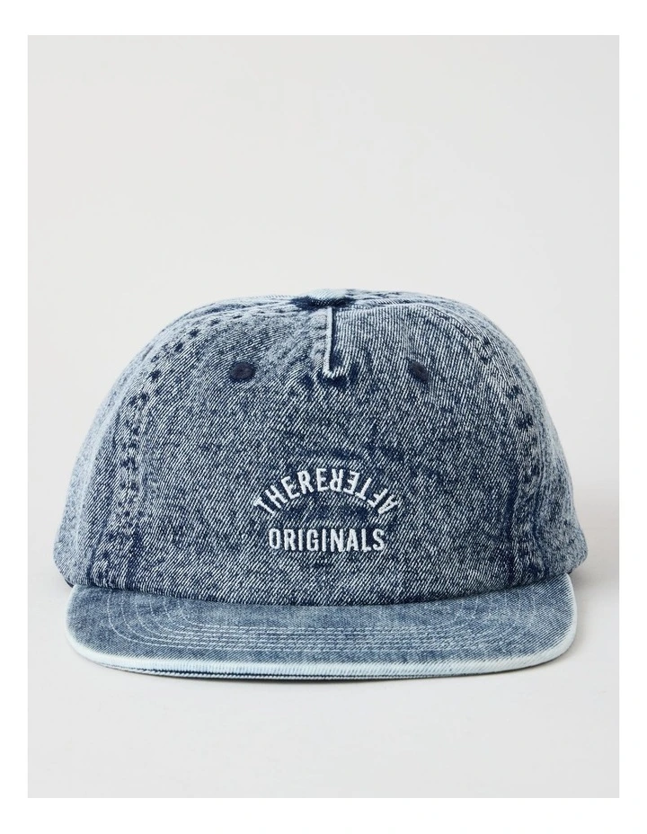 4 Panel Flat Brim Cap in Denim image 1