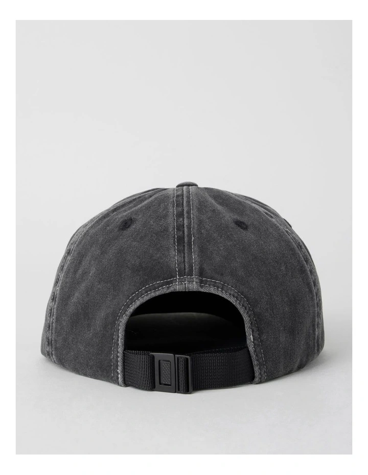 4 Panel Flat Brim Washed Cap in Black image 6