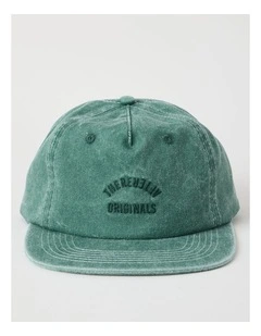 4 Panel Flat Brim Washed Cap Hat in Green