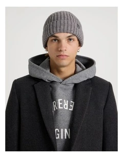 Fisherman Beanie in Charcoal Marle