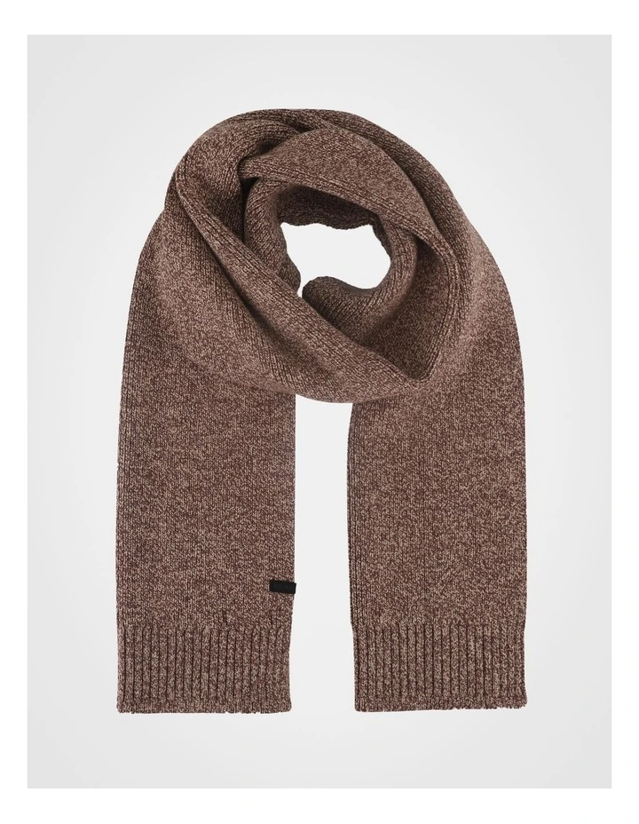 Rib Knit Scarf Two Tone Winter Accessory Grey/Camel image 1