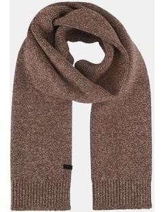Rib Knit Scarf Two Tone Winter Accessory Grey/Camel
