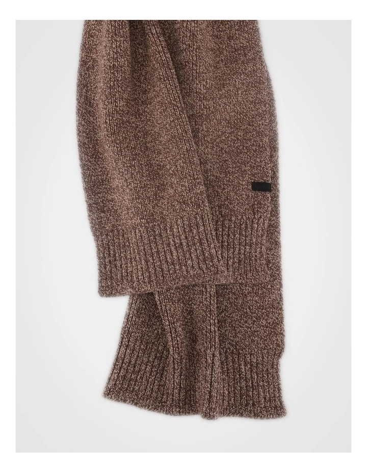 Rib Knit Scarf Two Tone Winter Accessory Grey/Camel image 2