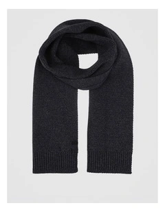 Rib Knit Scarf Two Tone Winter Accessory Navy/Charcoal